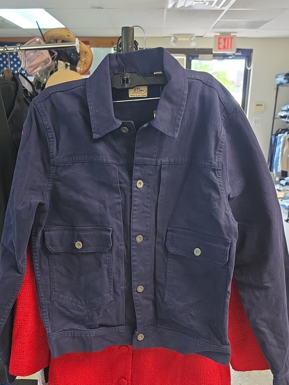 J. Crew Navy Lightweight Cotton Shirt Jacket
